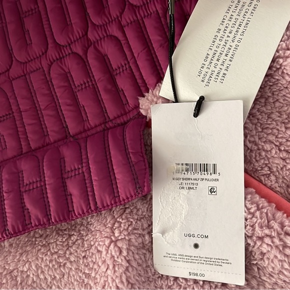 UGG IGGY Sherpa Half Zip Hooded Sherpa and Quilted Nylon Pullover - 2 Colors - Picture 5 of 14